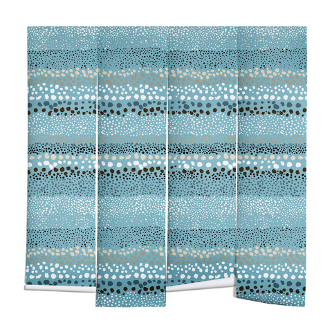 Ninola Design Little textured dots Summer Blue Wall Mural
