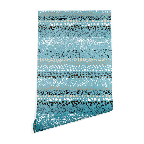 Ninola Design Little textured dots Summer Blue Wallpaper