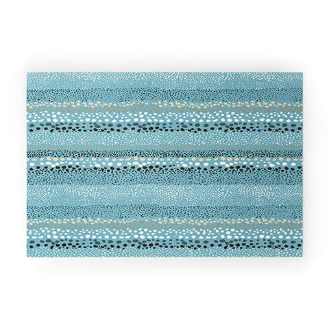 Ninola Design Little textured dots Summer Blue Welcome Mat