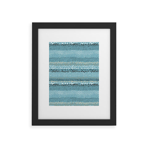 Ninola Design Little textured dots Summer Blue Framed Art Print