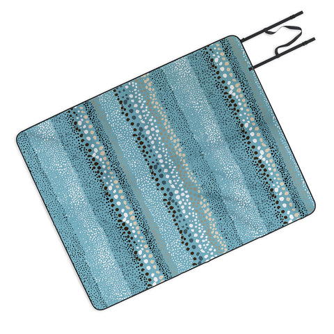 Ninola Design Little textured dots Summer Blue Picnic Blanket