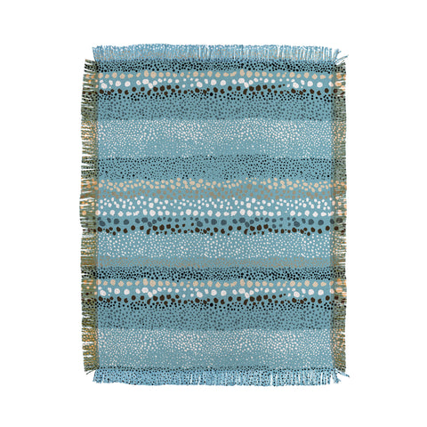 Ninola Design Little textured dots Summer Blue Throw Blanket