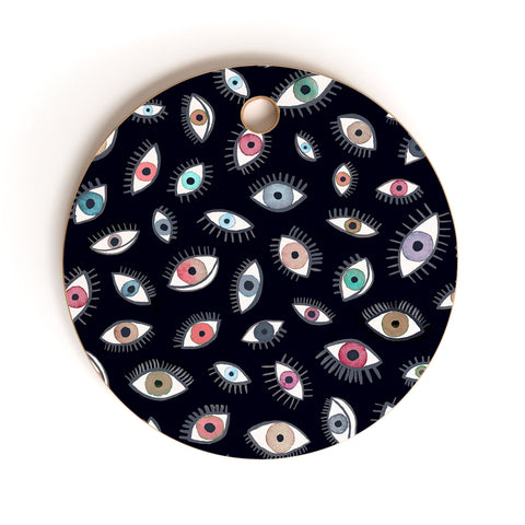 Ninola Design Looking eyes black Cutting Board Round