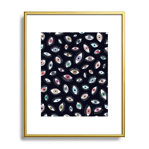 Ninola Design Looking eyes black Metal Framed Art Print