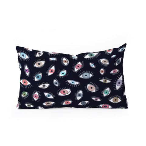 Ninola Design Looking eyes black Oblong Throw Pillow