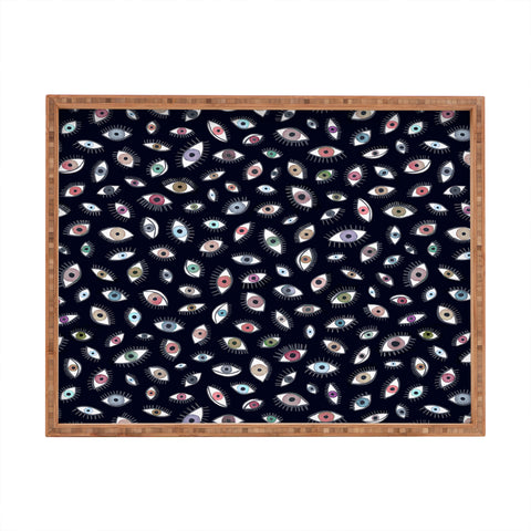 Ninola Design Looking eyes black Rectangular Tray