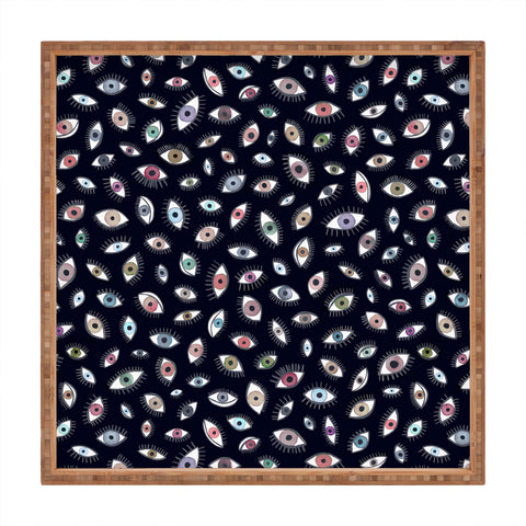 Ninola Design Looking eyes black Square Tray