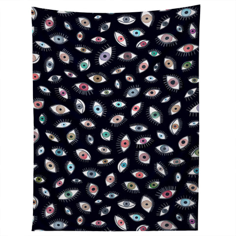 Ninola Design Looking eyes black Tapestry