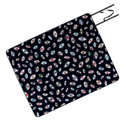 Ninola Design Looking eyes black Picnic Blanket