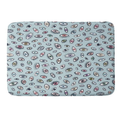 Ninola Design Looking eyes blue Memory Foam Bath Mat