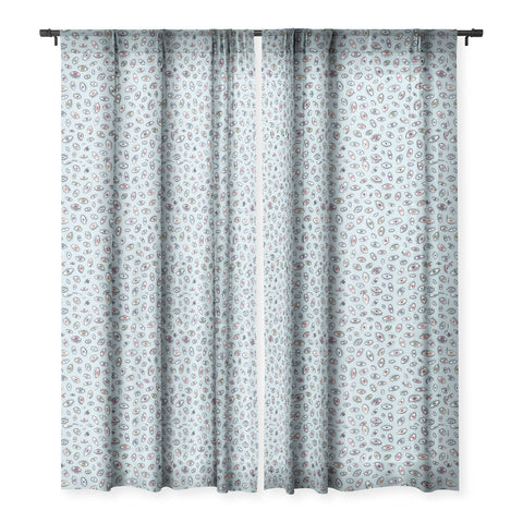 Ninola Design Looking eyes blue Sheer Window Curtain