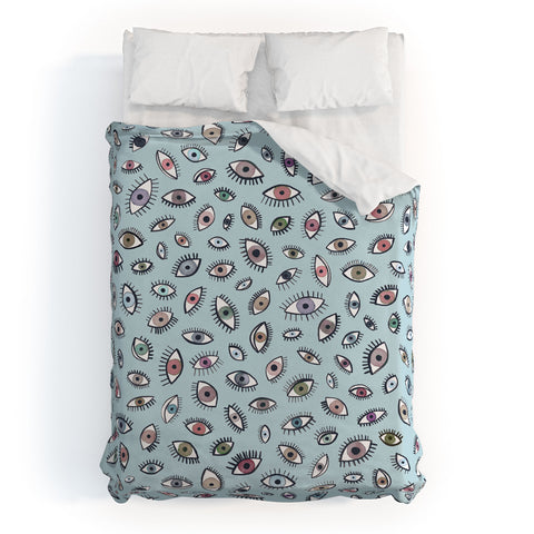 Ninola Design Looking eyes blue Duvet Cover