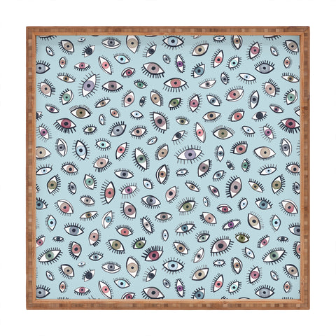 Ninola Design Looking eyes blue Square Tray