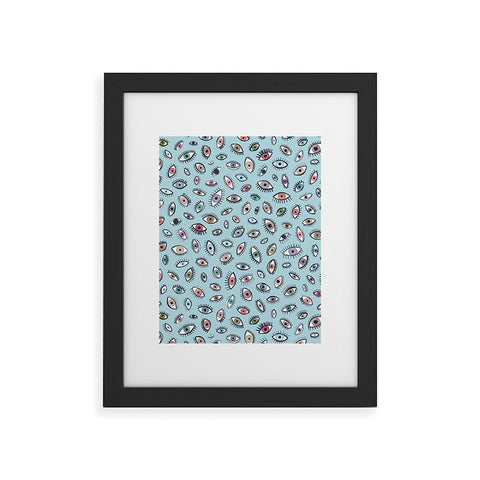 Ninola Design Looking eyes blue Framed Art Print