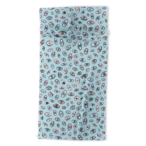 Ninola Design Looking eyes blue Beach Towel