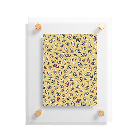 Ninola Design Looking eyes Mustard yellow Floating Acrylic Print