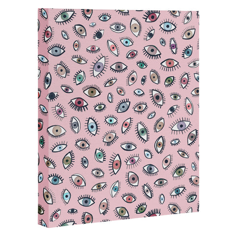 Ninola Design Looking eyes Pink Art Canvas