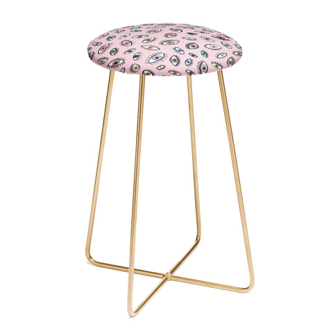 Ninola Design Looking eyes Pink Counter Stool