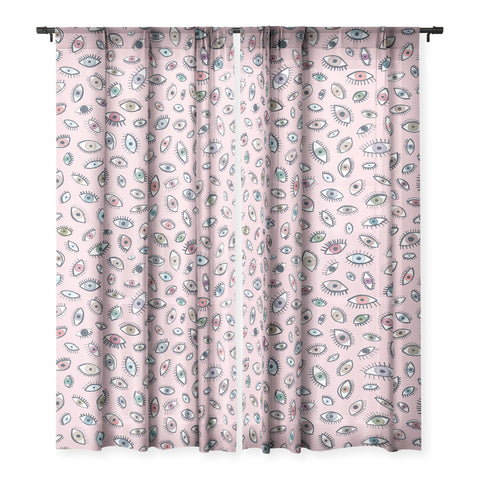 Ninola Design Looking eyes Pink Sheer Non Repeat