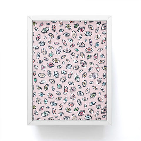 Ninola Design Looking eyes Pink Framed Mini Art Print