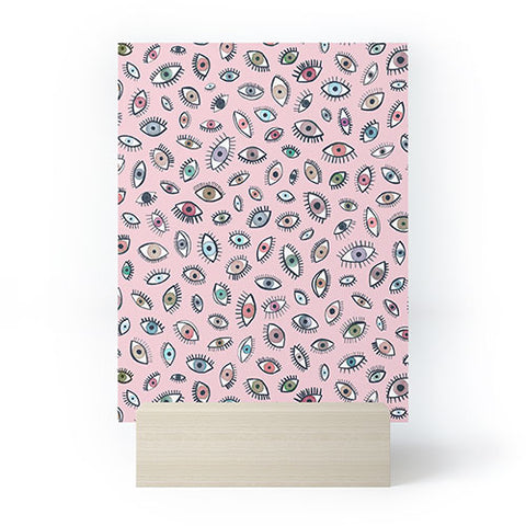 Ninola Design Looking eyes Pink Mini Art Print