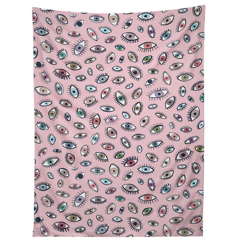Ninola Design Looking eyes Pink Tapestry