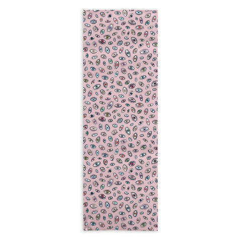 Ninola Design Looking eyes Pink Yoga Towel