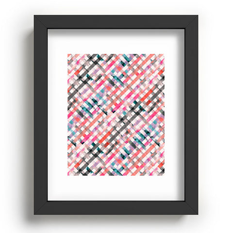 Ninola Design Love Gingham Squares Watercolor Recessed Framing Rectangle