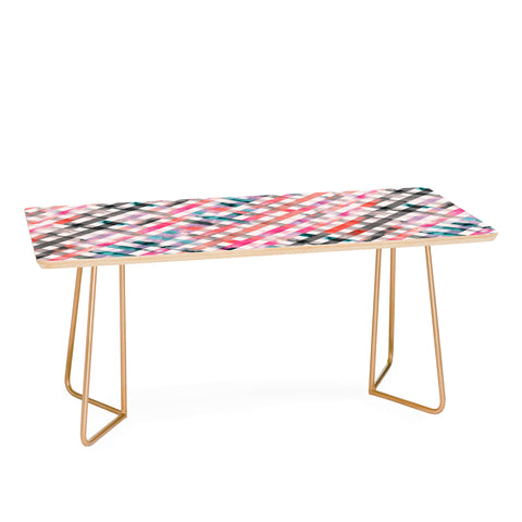 Ninola Design Love Gingham Squares Watercolor Coffee Table