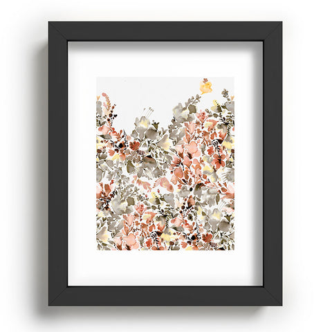 Ninola Design Magic summery flowers Terracota Recessed Framing Rectangle
