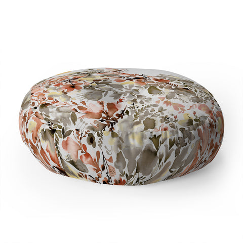 Ninola Design Magic summery flowers Terracota Floor Pillow Round