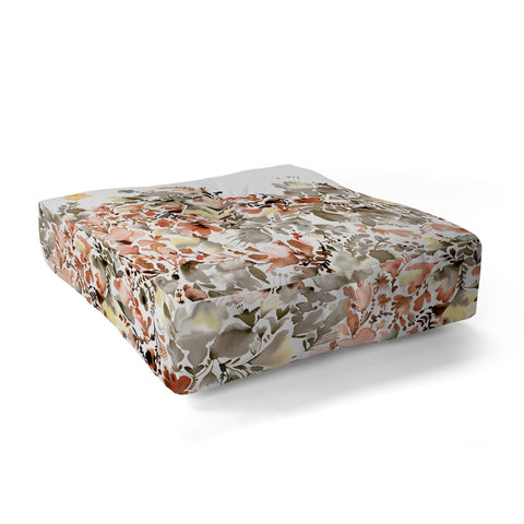 Ninola Design Magic summery flowers Terracota Floor Pillow Square