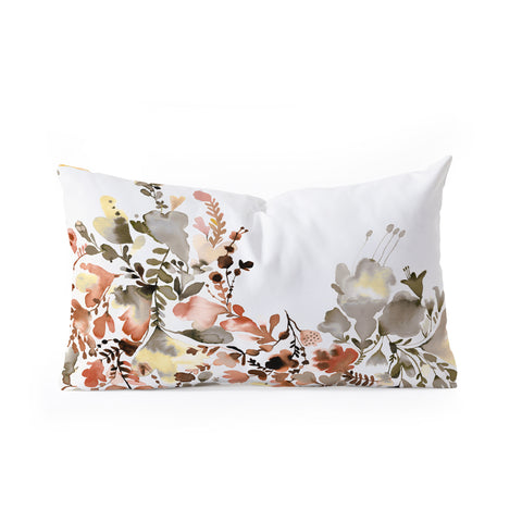 Ninola Design Magic summery flowers Terracota Oblong Throw Pillow