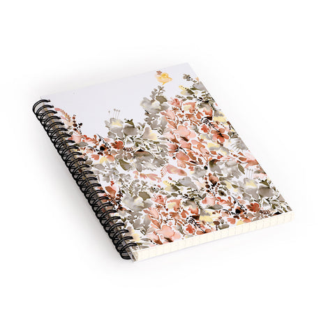 Ninola Design Magic summery flowers Terracota Spiral Notebook