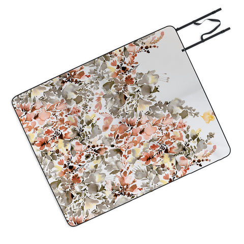 Ninola Design Magic summery flowers Terracota Picnic Blanket