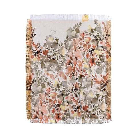 Ninola Design Magic summery flowers Terracota Throw Blanket