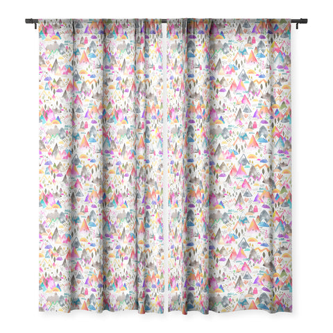Ninola Design Magical Mountains Simply Modern Sheer Window Curtain