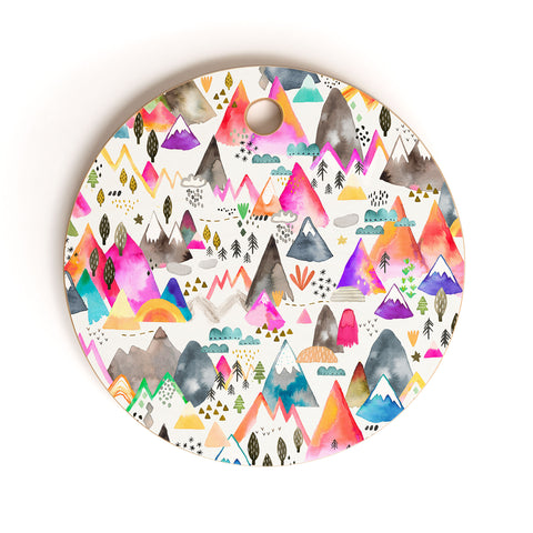 Ninola Design Magical Mountains Simply Modern Cutting Board Round