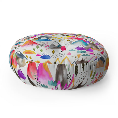 Ninola Design Magical Mountains Simply Modern Floor Pillow Round