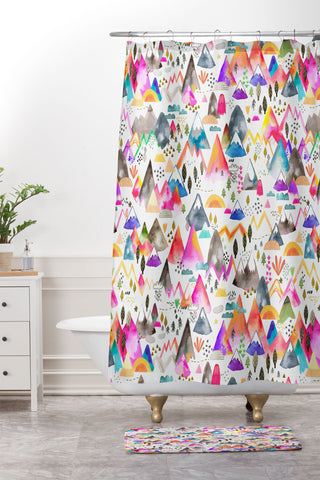 Ninola Design Magical Mountains Simply Modern Shower Curtain And Mat