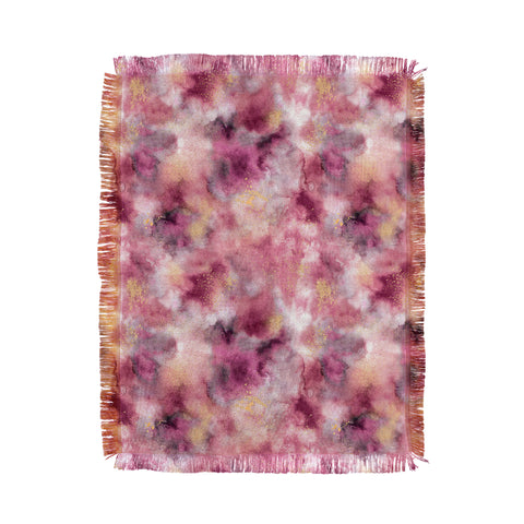 Ninola Design Marble Watercolor Pink Throw Blanket