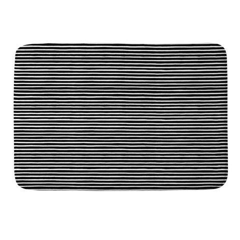 Ninola Design Marker Stripes Black Memory Foam Bath Mat