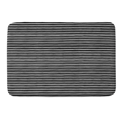 Ninola Design Marker Stripes Black Memory Foam Bath Mat