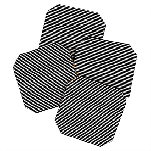 Ninola Design Marker Stripes Black Coaster Set