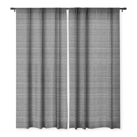 Ninola Design Marker Stripes Black Sheer Window Curtain