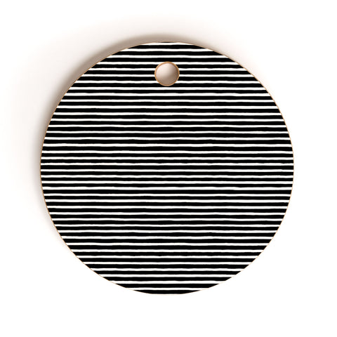 Ninola Design Marker Stripes Black Cutting Board Round