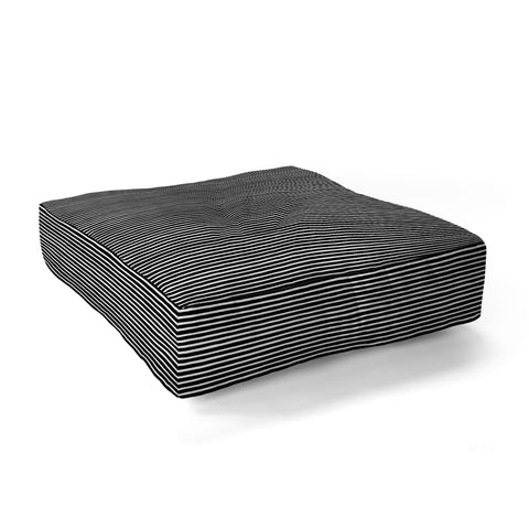 Ninola Design Marker Stripes Black Floor Pillow Square