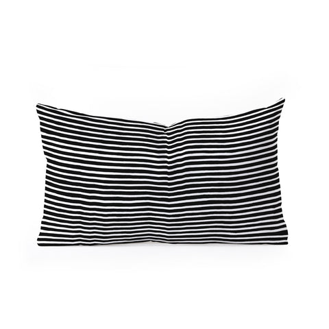 Ninola Design Marker Stripes Black Oblong Throw Pillow