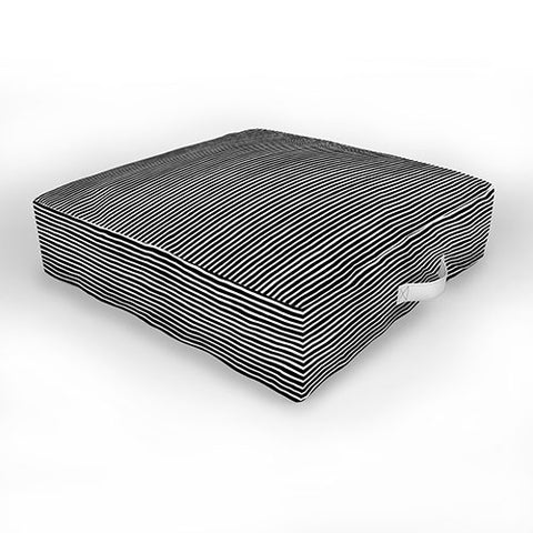 Ninola Design Marker Stripes Black Outdoor Floor Cushion
