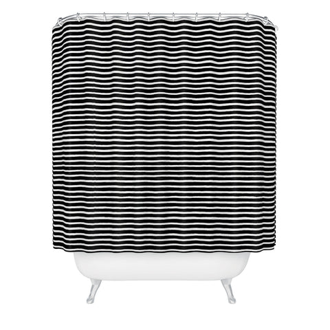 Ninola Design Marker Stripes Black Shower Curtain